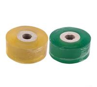 Lot de 2 rouleaux de ruban de greffage extensible pour arbres fruitiers, 79,9 m de film de réparation de plantes de jardin, vert et jaune, 2,5 cm