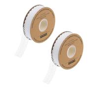 Lot de 2 rouleaux de ruban en dentelle blanc crème de 3,1 cm de large x 45,2 m de long - Parfait pour l'emballage de cadeaux, les travaux manuels, la conception florale, la couture et les décorations
