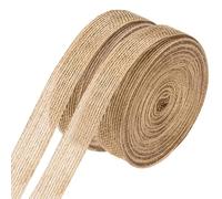 Lot de 2 rouleaux de ruban en toile de jute rustique de 20 m pour travaux manuels, 2 cm d'épaisseur, marron