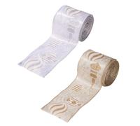 Lot de 2 rouleaux de ruban métallique pour sapin de Noël - Ruban de jute avec bord métallique pour la décoration de couronnes - Ruban en tissu pour la fabrication de nœuds pour les vacances - Pour la