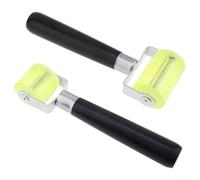 Lot de 2 rouleaux d'insonorisation audio de voiture avec têtes en silicone pour tapis de protection thermique et papier peint - Poignée noire - Outils d'installation pour enlever facilement les bulles