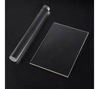 Lot de 2 rouleaux en argile acrylique rectangle avec plaque arrière en feuille acrylique pour façonner et sculpter les outils en argile Transparent