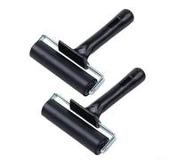 Lot de 2 rouleaux en caoutchouc de 10 cm pour la gravure, le scrapbooking et les travaux manuels sur papier, outil de construction antidérapant avec poignée en plastique noir, lot de 2 Brayer d'encre