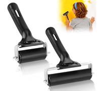 Lot de 2 rouleaux en caoutchouc, rouleau en caoutchouc, rouleau de peinture, linogravure 6 cm/10 cm, outil de peinture à l'huile pour bloc d'encre