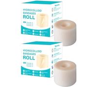 Lot de 2 rouleaux hydrocolloïdes extra larges pour le soin des plaies avec autocollants pour brûlures, ampoules et acnés, coupés sur mesure, ultra absorbants, stériles et imperméables (5 x 500 cm)