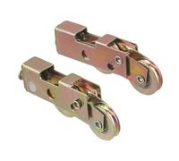 Lot de 2 rouleaux tandem en fer galvanisé avec roulements à billes radiaux, pour portes coulissantes en verre, portes moustiquaires et portes de patio en vinyle - 0,6 cm de large x 1,9 cm de diamètre