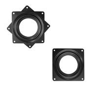 Lot de 2 roulements de plateau tournant Susan de 10,2 cm pour platine tournante Lazy Susan - Plaque de roulement carrée pour plaque pivotante, étagère tournante dans la cuisine (noir)