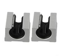 Lot de 2 roulements linéaires SBR16UU - 16 mm - Bloc coulissant ouvert en aluminium pour machine CNC - Équipement industriel - Faible bruit