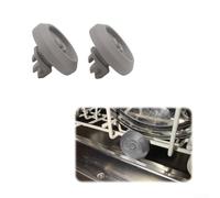 Lot de 2 roulettes blanches pour panier supérieur de lave-vaisselle Miele série G - Pièces de rechange pour tiroir à couverts - Roulement lisse - Facile à installer - Longueur : 47 mm - Gris