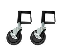 Lot de 2 roulettes de portail avec frein - Amortissement à ressort - Capacité de charge de 100 kg par roue - Pivotant à 360° - Pour portails, portes de garage, portes industrielles - Construction en