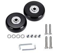Lot de 2 roulettes de rechange 45 mm x 18 mm pour valise Luggage Suitcase Wheels Roues de rechange pour valises Bagages Valise Roues de rechange en caoutchouc Roues de rechange pour trolleys Valise