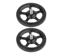 Lot de 2 roulettes Easy Wheel pour vélo pliant Brompton - Roulettes légères en aluminium avec roulement - 60 mm - Pour modification de vélo et support de stationnement - Argenté (noir)