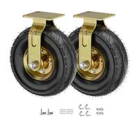 Lot De 2 Roulettes Pivotantes À Roulement À Billes Avec Bande De Roulement En Caoutchouc For Établis, Machines Et Tables(Directional wheels,8 inch)