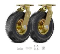 Lot De 2 Roulettes Pivotantes À Roulement À Billes Avec Bande De Roulement En Caoutchouc For Établis, Machines Et Tables(Universal wheels,10 inch)