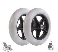 Lot de 2 roulettes pivotantes for fauteuil roulant manuel de 6 pouces/7 pouces/8 pouces, remplacement de roue avant solide for fauteuil roulant, roues de marcheur durables, résistantes à l'usure et an