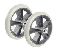 Lot de 2 roulettes pivotantes robustes de 7 pouces for fauteuil roulant manuel, roue solide de remplacement en PVC avec roulement de 5/16 pouces, gris