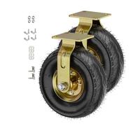 Lot De 2 Roulettes Pivotantes Robustes En Caoutchouc Avec Bande De Roulement À Crampons For Établi, Machine, Équipement Et Étagères(Directional wheels,8 inch)