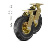 Lot De 2 Roulettes Pivotantes Robustes En Caoutchouc Avec Bande De Roulement À Crampons For Établi, Machine, Équipement Et Étagères(Universal wheels,10 inch)