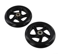 Lot de 2 roulettes silencieuses en polyuréthane pour patins à roulettes, scooters et fauteuils roulants (145 mm x 30 mm, noir)