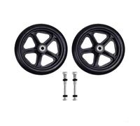 Lot de 2 roulettes universelles rechange for fauteuil roulant (6/7/8 pouces), pneus pleins, résistantes à l'usure(Black,7 inches)