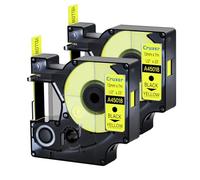 Lot de 2 ruban compatibles Dymo D1 45018 Noir sur Jaune 12 mm | 7 m S0720580 Ruban d'étiquettes compatible avec Dymo Label Manager 160 210D 260P 280 360D 420P Label Point Label Writer