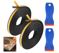 Lot de 2 Ruban d'étanchéité pour Plaque de Cuisson, 9 mm x 2 mm x 3 m Joint Plaque Induction dont Plaque Vitrocéramique Avec petit Grattoir, Bande Etancheite Autocollante Imperméable pour Cuisine