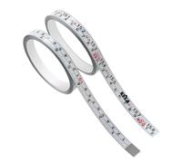 Lot de 2 rubans à mesurer auto-adhésifs de 1,27 cm, 400 cm, échelle impériale et métrique, règle de lecture gauche-droite pour établi, scie de table, table de dessin, blanc