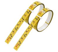 Lot de 2 rubans à mesurer autocollants en acier, règle impériale et métrique, 111,8 cm de gauche à droite pour établi, travail du bois, scie, table à dessin - Jaune