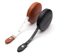 Lot de 2 rubans à mesurer pour le corps,Pour les vêtements, Petit ruban - Mesure pour le corps,Règle de mesure,Mise à niveau - Double face - Rétractable,automatique,Bande souple 1,5 m - Noir/marron