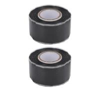Lot de 2 rubans adhésifs auto-fusionnants, non adhésifs, 0,98 po x 9,84 pi, étanches, en caoutchouc noir, anti-fuite, pour tuyaux