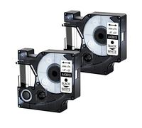 Lot de 2 rubans adhésifs de rechange pour Dymo d1 6 mm x 7 m 43613 S0720780, compatible avec LabelManager 160 210D 360D 280 500TS Pnp LabelPoint 100 150 200 250 300 Noir sur blanc