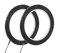 Lot de 2 rubans adhésifs fins pour tableau blanc, 3 mm x 66 m, pour bureau, école, graphisme, grille et marquage (noir)