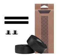 Lot de 2 rubans adhésifs pour guidon de vélo de route, texture fibre de carbone, EVA hautement élastique + poignée antidérapante en polyuréthane, 215 cm × 9 cm × 3 cm, noir
