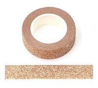 Lot de 2 rubans adhésifs Washi pailletés, parfaits pour la décoration, 15 mm x 5 m (or rose)