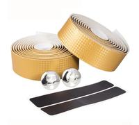 Lot de 2 rubans antidérapants en fibre de carbone pour guidon de vélo de route avec rembourrage amélioré (jaune)