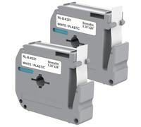 Lot de 2 Rubans Blanc pour étiqueteuse compatible Brother P-touch PT-45/PT-55/PT-60/PT-65/ PT-70/PT-80/PT-90/PT-100/PT-110/PT-M95/PT-BB4 - Étiquette recharge MK221 9mmx8m Noir sur Blanc Phonillico®