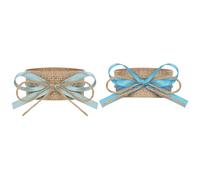 Lot de 2 rubans décoratifs pour baptême avec nœud papillon Idéal pour première communion et cérémonie de mariage