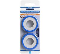 GEB Lot de 2 rubans d'étanchéité en PTFE - 12 m x 12 mm pour l'étanchéité des raccords filetés - compatible eau potable, Blanc