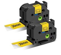 Lot de 2 Rubans d'étiquetage Extra-Forts TZe-S661 36 mm Compatibles Avec PT-E800 PT-P900 PT-P950 PT3600 PT9200