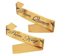 Lot de 2 Rubans DoréS Pour Bal De Fin D'AnnéE, Bal De, Reine, Lettres De FêTe, éTiquette, Enterrement De Vie De Jeune Fille, Halloween, Remise De DiplôMe