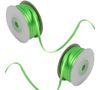 Lot de 2 rubans en satin vert sauge brillants pour emballage, travaux manuels, fête de mariage, nœuds pour cheveux, bouquets floraux