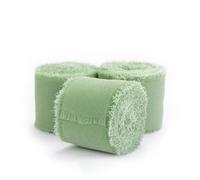 Lot de 2 rubans en soie de 40 mm x 5 m, vert clair, pour franges faites main, invités de mariage, bouquets de mariée, emballage cadeaux, décoration de vacances, loisirs créatifs