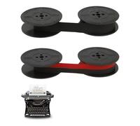 Lot de 2 rubans encreurs pour machine à écrire - En nylon - Pour les modèles DIN 2103 et 32755 - Résultats d'impression clairs et précis - Idéal pour les anciennes machines à écrire - Noir et rouge