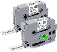 Lot de 2 rubans P-touch compatibles avec Brother P-touch Tze-131 Tz131 12 mm Noir sur transparent 12 mm Laminé Pour Brother P-touch D200 H101c 1010 E110 H110 H110 H105