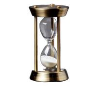 Lot de 2 sabliers décoratifs en métal à Trois piliers for Salon, Mini sablier Bureau, Accessoires Chambre pour Les Études Et Le Travail(Mini White Sand,3.0min)