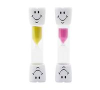 Lot de 2 sabliers pour se brosser les dents des enfants - 2 couleurs - Sablier de 3 minutes - Léger et portable - Pour le brossage des dents avec les enfants - Minuteur à œufs - Horloge à thé, jeux,