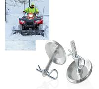 Lot de 2 sabots de chasse-neige en acier inoxydable, hauteur réglable, base antidérapante avec goupilles fendues à dégagement rapide, pour Polaris pour VTT et UTV (A)