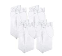 Lot de 2 Sac de Vin de Glace Transparent Pliable Pochette Glacière à Vin avec poignée de transport pour Champagne Bière Froide Vin Blanc Boissons Réfrigérées (4pcs)