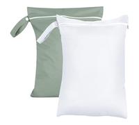 Lot de 2 Sac Linge Sale Voyage 30x40cm, Sac Etanche Réutilisable avec Fermeture Eclair, Sac Impermeable pour Maillot de Bain Mouillé, Organisateur Valise pour Sport Plage Piscine Gym Camping