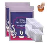 Lot de 2 sachets de trempage à base de plantes pour les pieds, l'armoise au sel de mer pour les pieds, sac de bain de pieds à base de plantes, médecine traditionnelle chinoise pour les pieds, bain de